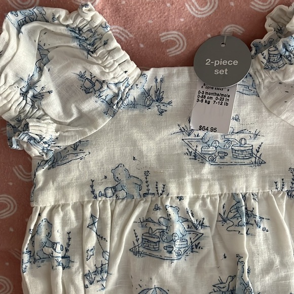 NWT Baby Gap cotton romper with matching sun hat size 0-3m - Picture 3 of 4